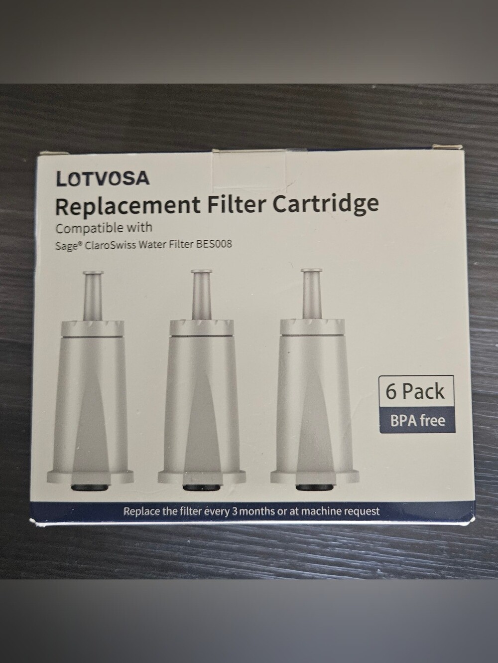 LOTVOSA Replacement Water Filter Cartridge - White (6 Pack)